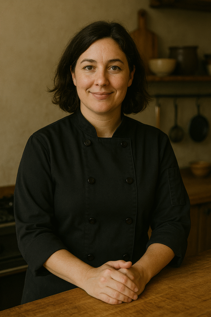 Professional Chef in Black Kitchen Uniform